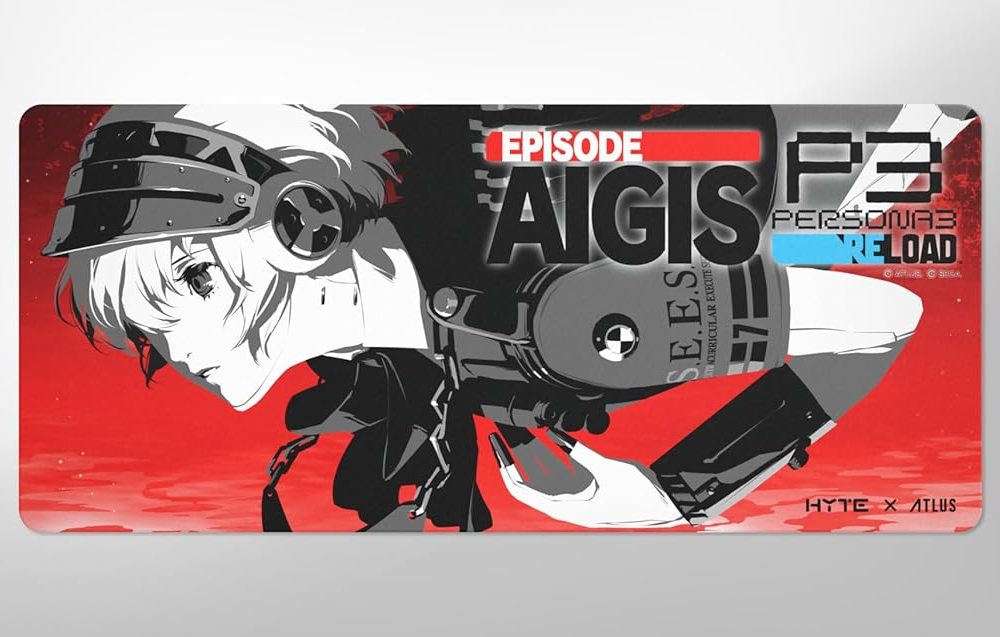 HYTE Aigis Deskpad - Persona 3 Reload Official Mousepad - Custom Licensed Artwork with Atlus - Large Gaming Non-Slip Mousepad - Red